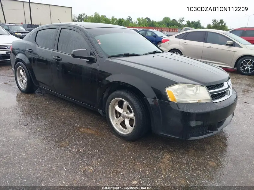 2012 Dodge Avenger Se VIN: 1C3CDZAB1CN112209 Lot: 45166317