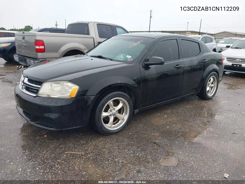 2012 Dodge Avenger Se VIN: 1C3CDZAB1CN112209 Lot: 45166317