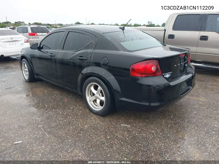 2012 Dodge Avenger Se VIN: 1C3CDZAB1CN112209 Lot: 45166317