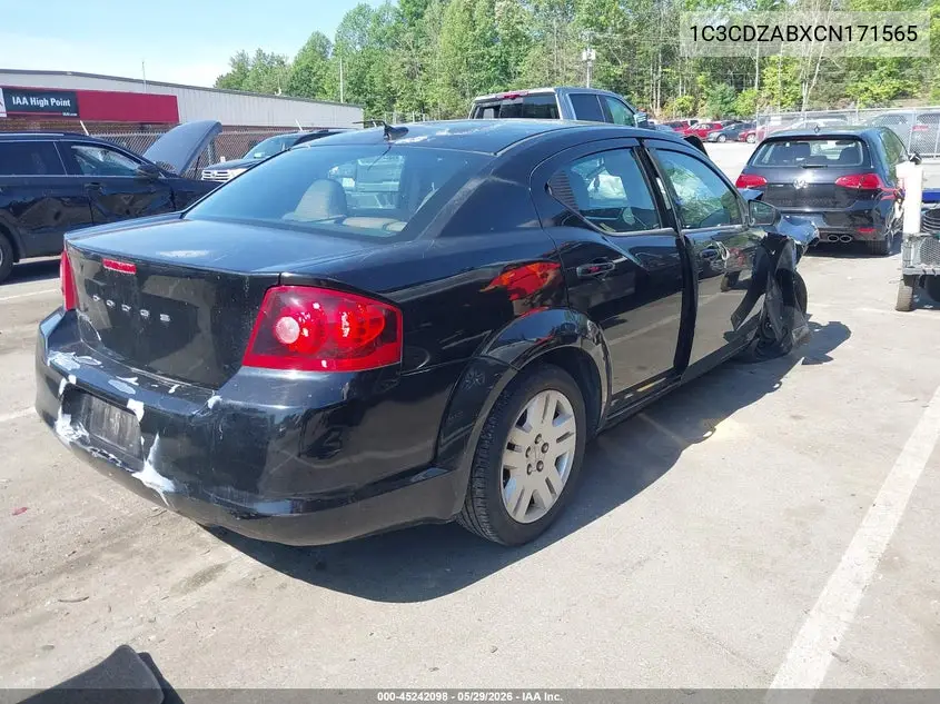 2012 Dodge Avenger Se VIN: 1C3CDZABXCN171565 Lot: 45242098