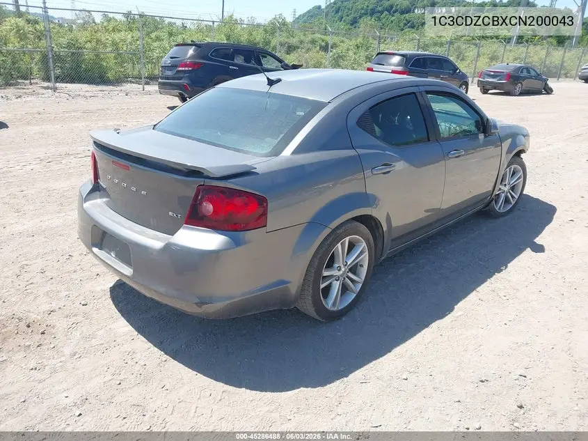 2012 Dodge Avenger Sxt VIN: 1C3CDZCBXCN200043 Lot: 45286488