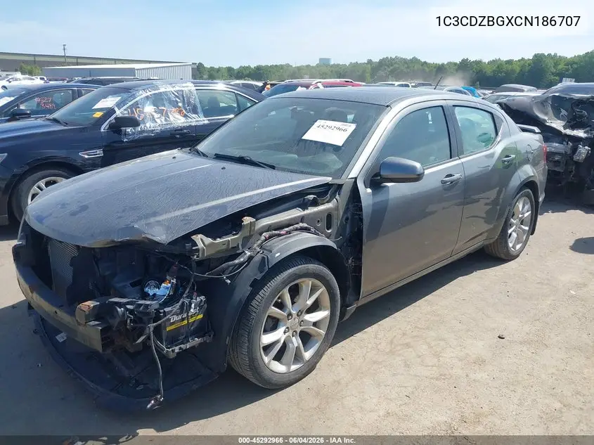 2012 Dodge Avenger R/T VIN: 1C3CDZBGXCN186707 Lot: 45292966