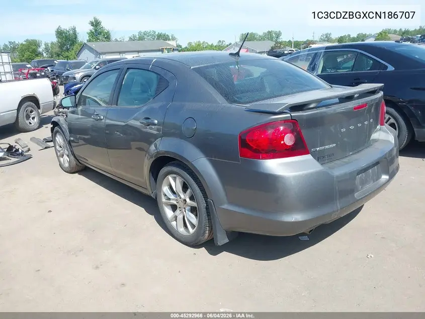 2012 Dodge Avenger R/T VIN: 1C3CDZBGXCN186707 Lot: 45292966
