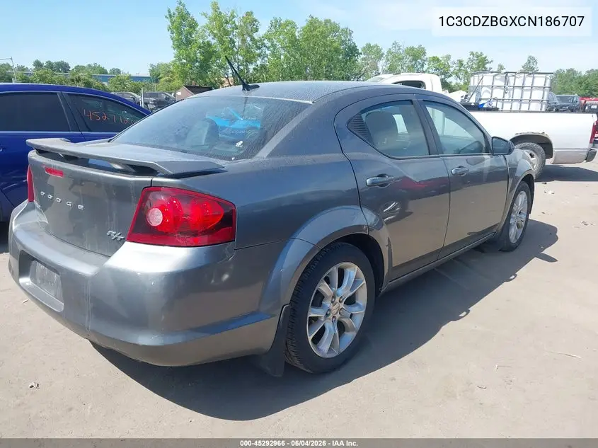 2012 Dodge Avenger R/T VIN: 1C3CDZBGXCN186707 Lot: 45292966