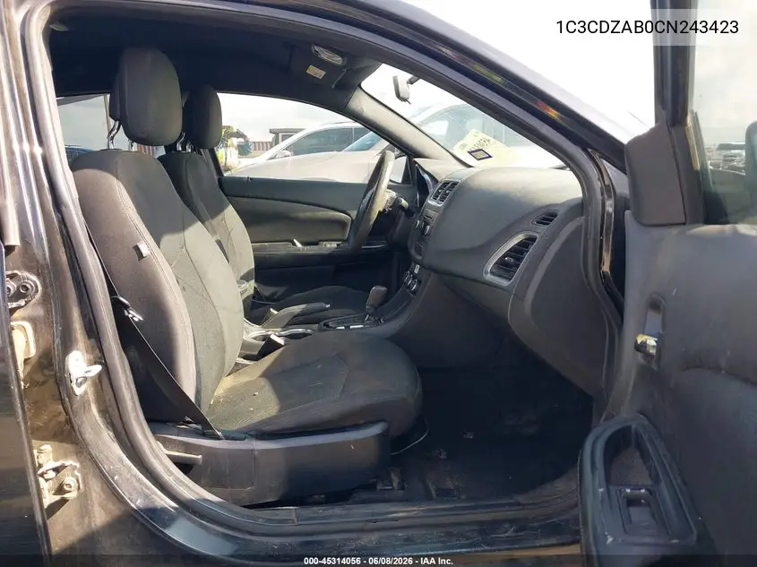 2012 Dodge Avenger Se VIN: 1C3CDZAB0CN243423 Lot: 45314056