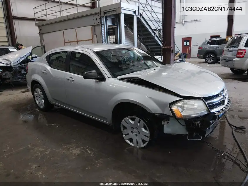 2012 Dodge Avenger Se VIN: 1C3CDZAB2CN174444 Lot: 45328466