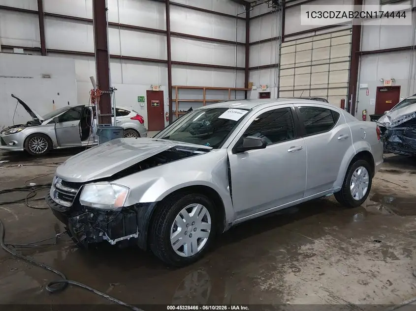 2012 Dodge Avenger Se VIN: 1C3CDZAB2CN174444 Lot: 45328466