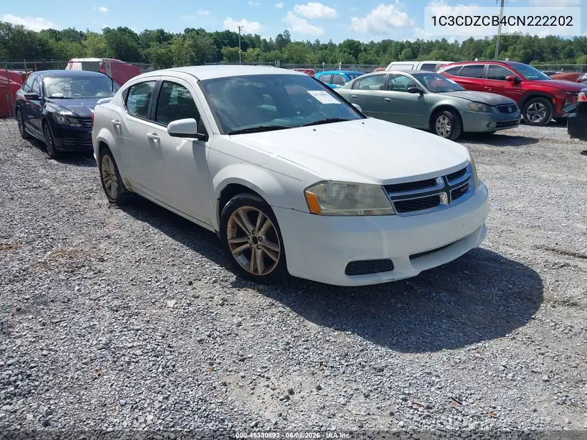 2012 Dodge Avenger Sxt VIN: 1C3CDZCB4CN222202 Lot: 45330893