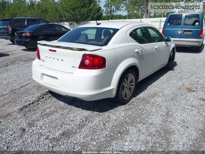 2012 Dodge Avenger Sxt VIN: 1C3CDZCB4CN222202 Lot: 45330893