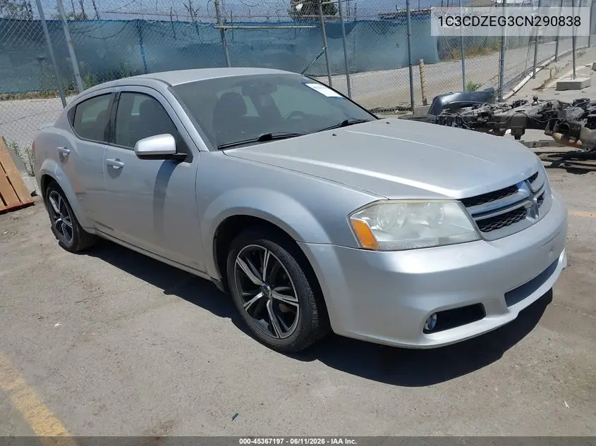2012 Dodge Avenger Sxt Plus VIN: 1C3CDZEG3CN290838 Lot: 45367197