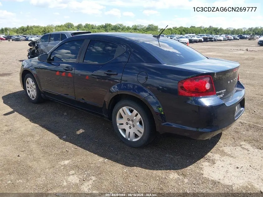2012 Dodge Avenger Se VIN: 1C3CDZAG6CN269777 Lot: 45391085