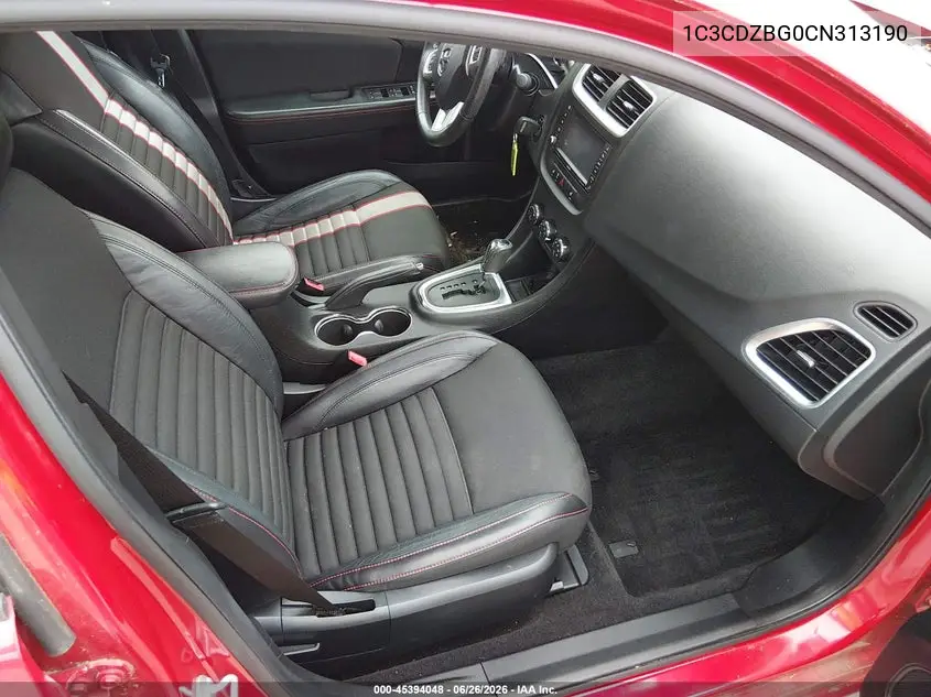 2012 Dodge Avenger R/T VIN: 1C3CDZBG0CN313190 Lot: 45394048
