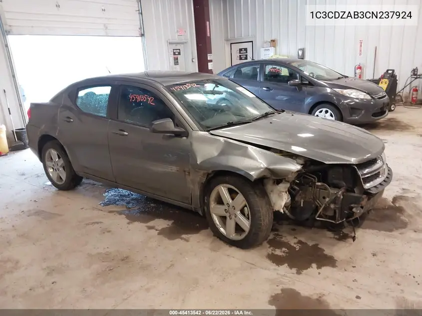 2012 Dodge Avenger Se VIN: 1C3CDZAB3CN237924 Lot: 45413542