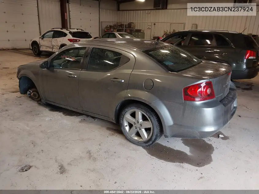 2012 Dodge Avenger Se VIN: 1C3CDZAB3CN237924 Lot: 45413542