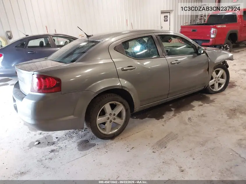 2012 Dodge Avenger Se VIN: 1C3CDZAB3CN237924 Lot: 45413542