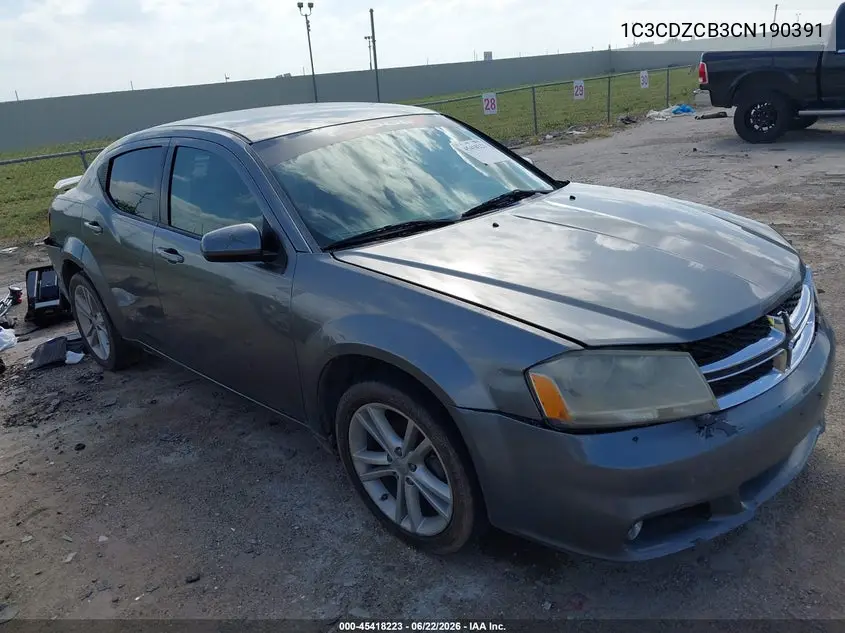 2012 Dodge Avenger Sxt VIN: 1C3CDZCB3CN190391 Lot: 45418223