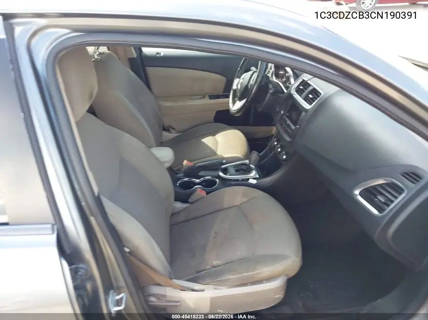 2012 Dodge Avenger Sxt VIN: 1C3CDZCB3CN190391 Lot: 45418223