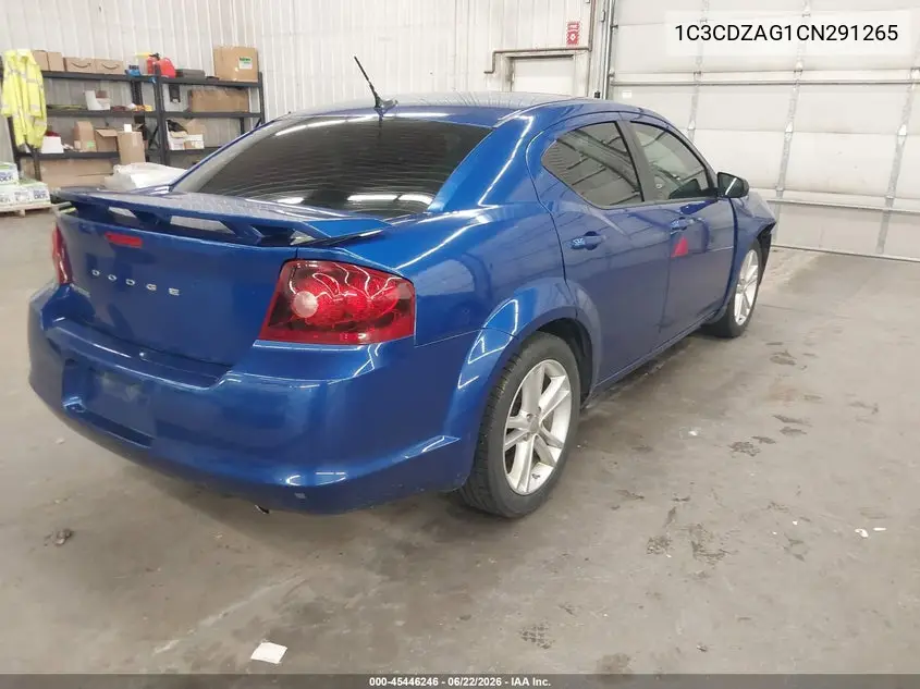 2012 Dodge Avenger Se VIN: 1C3CDZAG1CN291265 Lot: 45446246