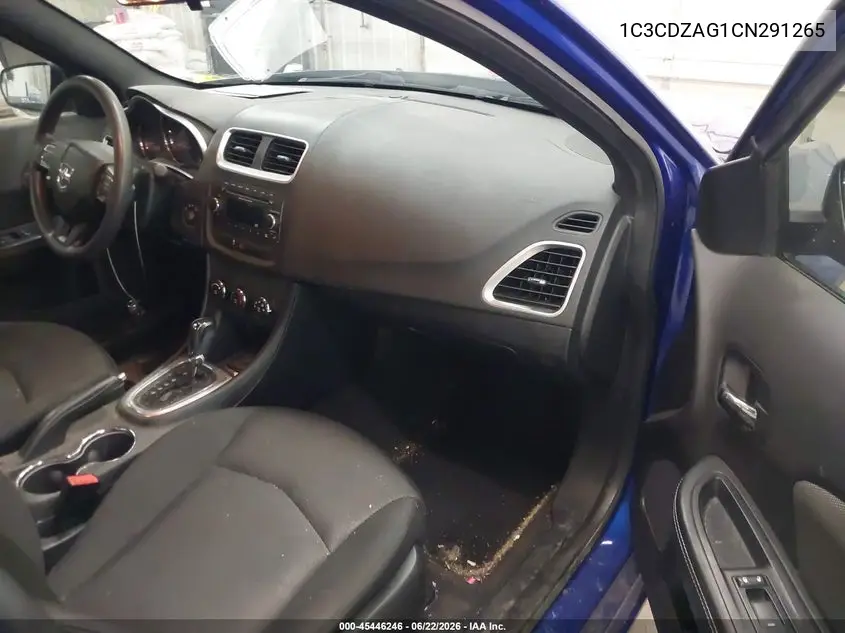 2012 Dodge Avenger Se VIN: 1C3CDZAG1CN291265 Lot: 45446246