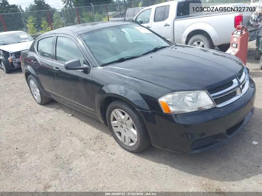 2012 Dodge Avenger Se VIN: 1C3CDZAG5CN327703 Lot: 45459732