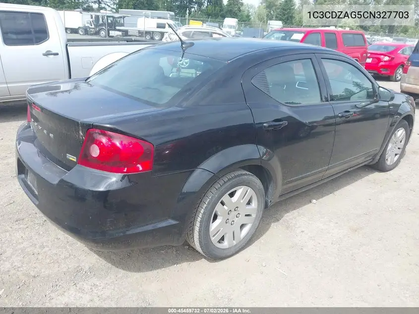 2012 Dodge Avenger Se VIN: 1C3CDZAG5CN327703 Lot: 45459732