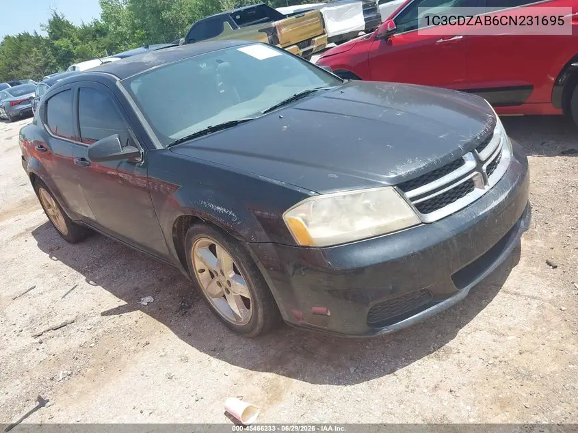 2012 Dodge Avenger Se VIN: 1C3CDZAB6CN231695 Lot: 45466233