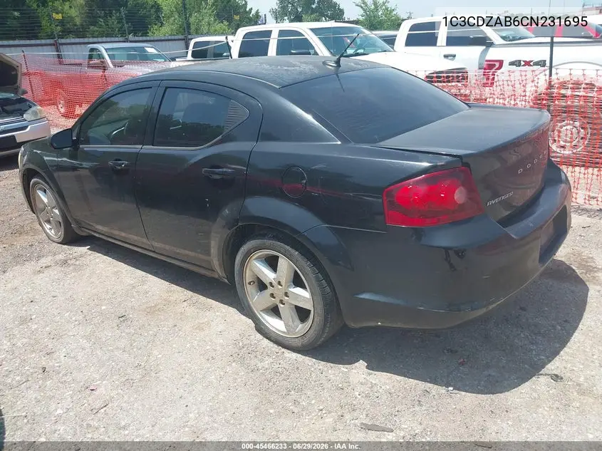 2012 Dodge Avenger Se VIN: 1C3CDZAB6CN231695 Lot: 45466233
