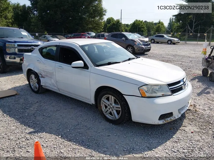 2012 Dodge Avenger Sxt VIN: 1C3CDZCB2CN290238 Lot: 45471932
