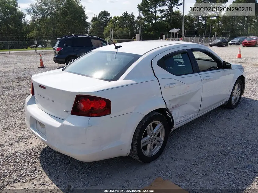 2012 Dodge Avenger Sxt VIN: 1C3CDZCB2CN290238 Lot: 45471932