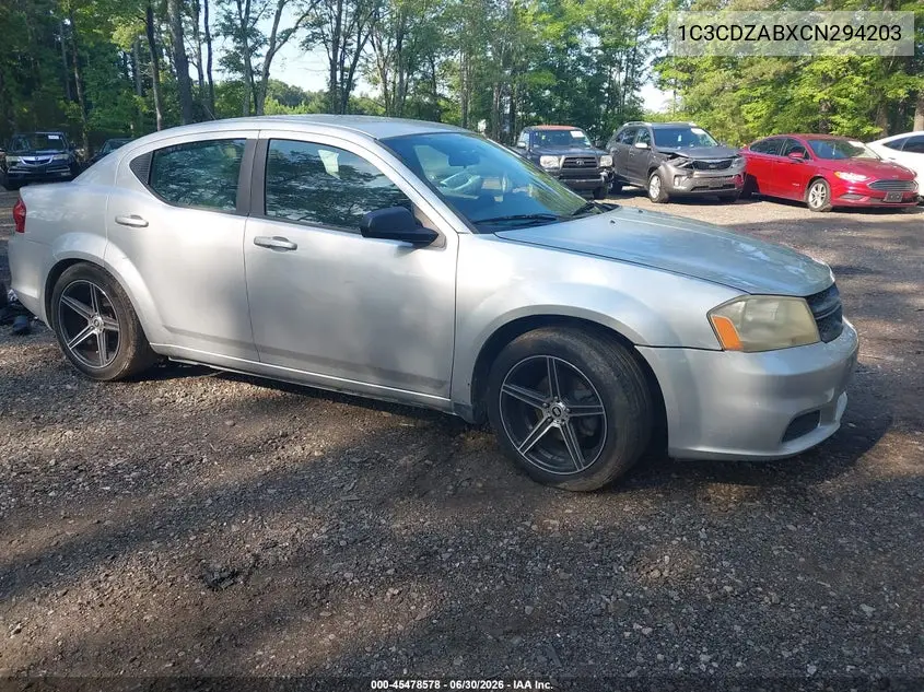 2012 Dodge Avenger Se VIN: 1C3CDZABXCN294203 Lot: 45478578