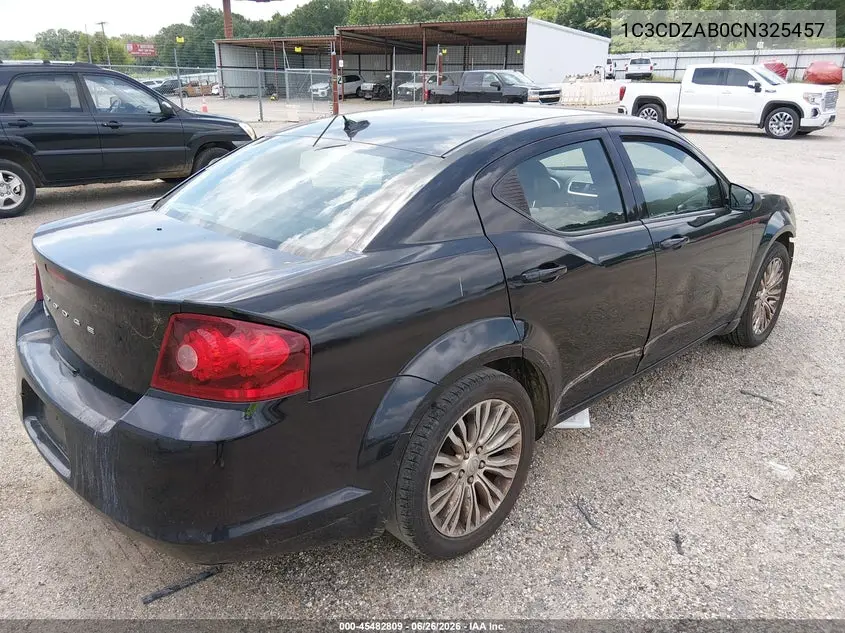 2012 Dodge Avenger Se VIN: 1C3CDZAB0CN325457 Lot: 45482809