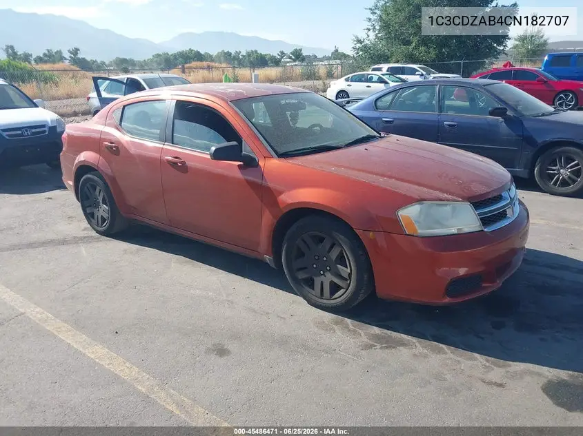 2012 Dodge Avenger Se VIN: 1C3CDZAB4CN182707 Lot: 45486471