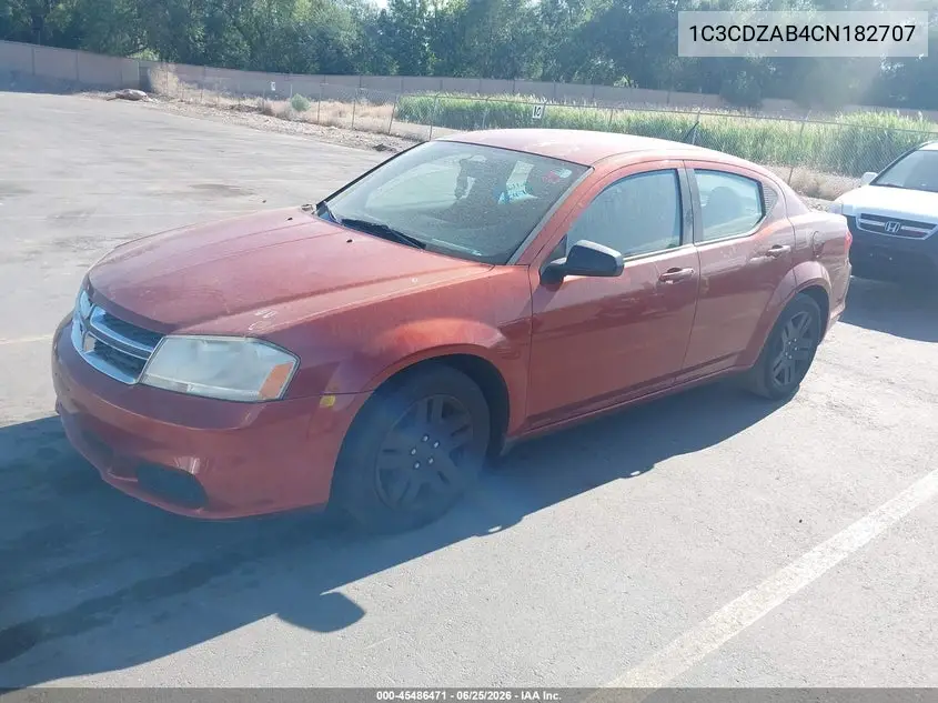 2012 Dodge Avenger Se VIN: 1C3CDZAB4CN182707 Lot: 45486471