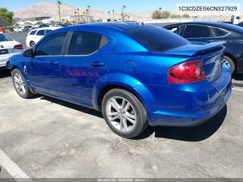 2012 Dodge Avenger Sxt Plus VIN: 1C3CDZEG6CN327929 Lot: 45521123