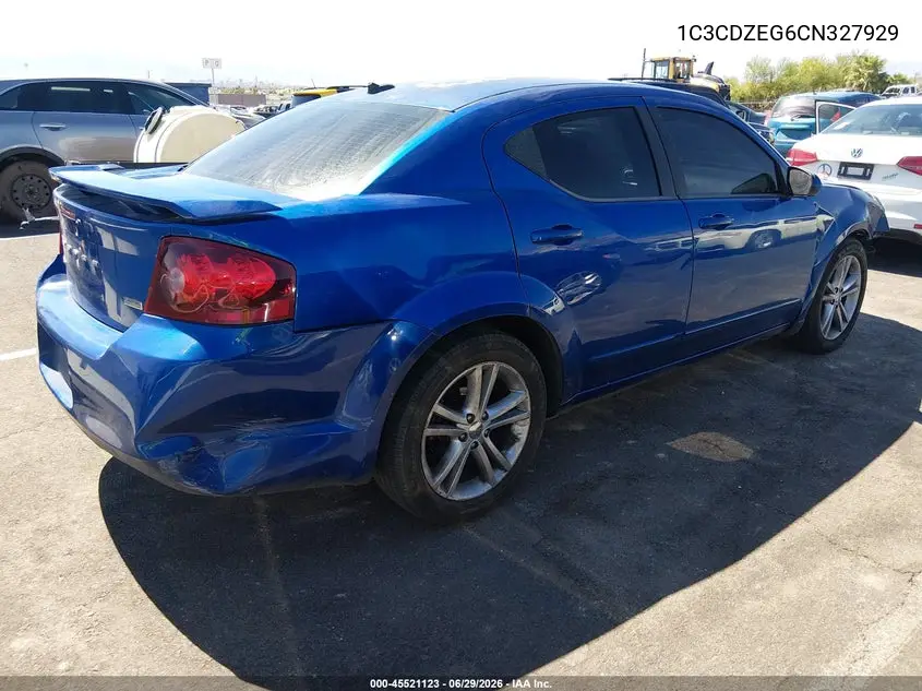 2012 Dodge Avenger Sxt Plus VIN: 1C3CDZEG6CN327929 Lot: 45521123