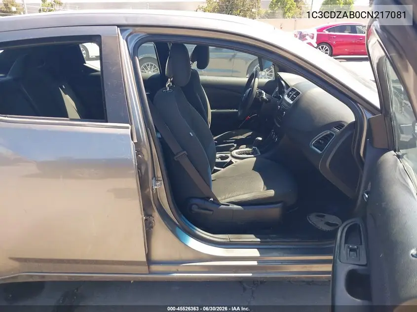 2012 Dodge Avenger Se VIN: 1C3CDZAB0CN217081 Lot: 45526363