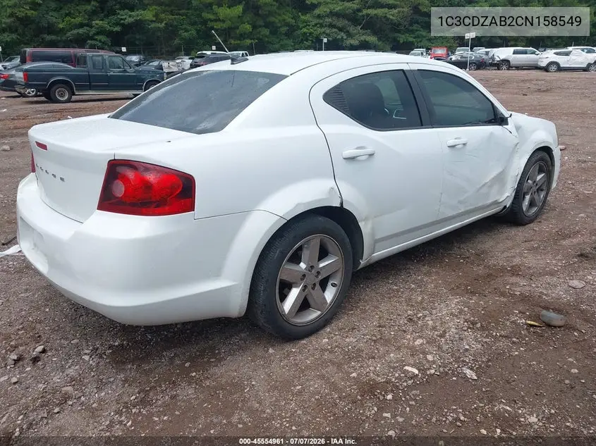 2012 Dodge Avenger Se VIN: 1C3CDZAB2CN158549 Lot: 45554961
