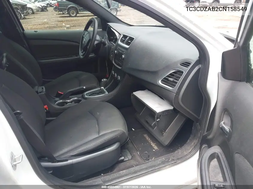 2012 Dodge Avenger Se VIN: 1C3CDZAB2CN158549 Lot: 45554961