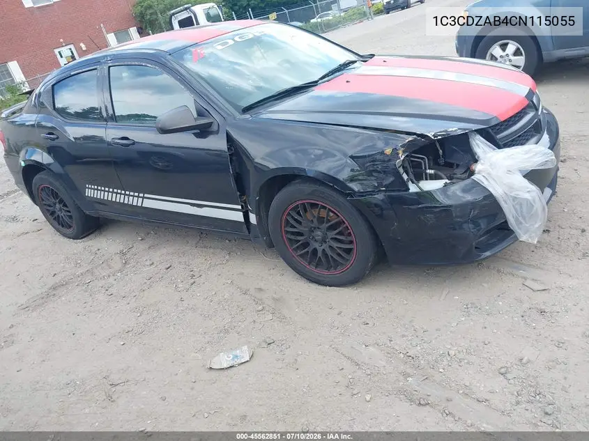 2012 Dodge Avenger Se VIN: 1C3CDZAB4CN115055 Lot: 45562851