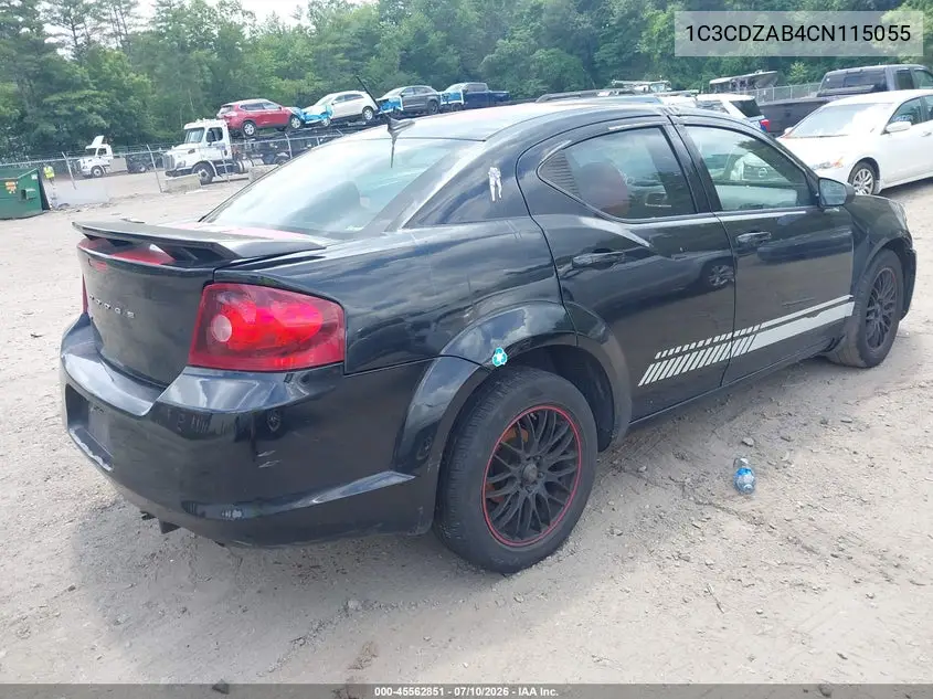 2012 Dodge Avenger Se VIN: 1C3CDZAB4CN115055 Lot: 45562851