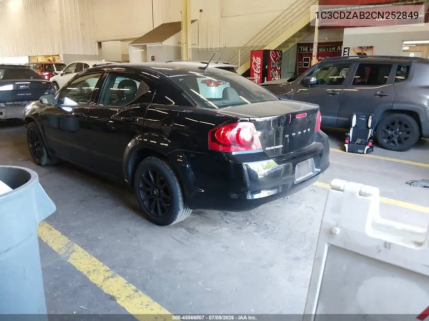 2012 Dodge Avenger Se VIN: 1C3CDZAB2CN252849 Lot: 45566007