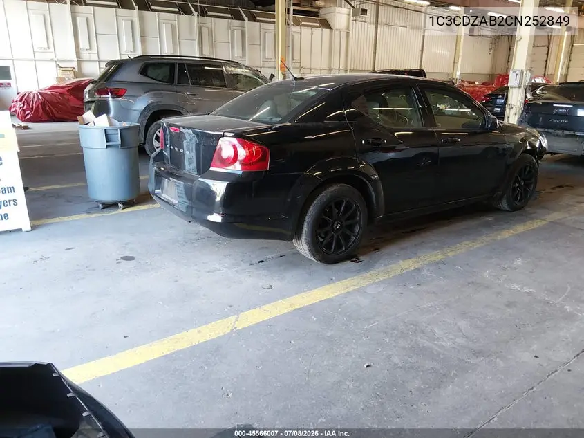 2012 Dodge Avenger Se VIN: 1C3CDZAB2CN252849 Lot: 45566007