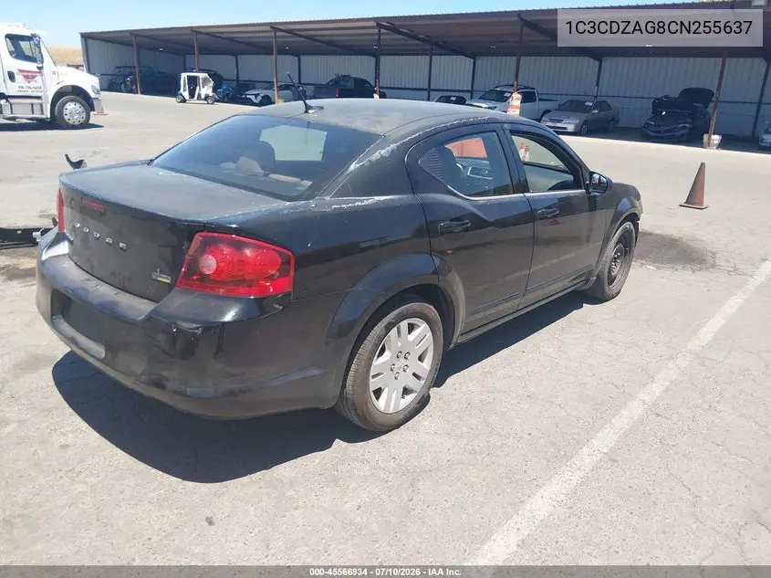 2012 Dodge Avenger Se VIN: 1C3CDZAG8CN255637 Lot: 45566934