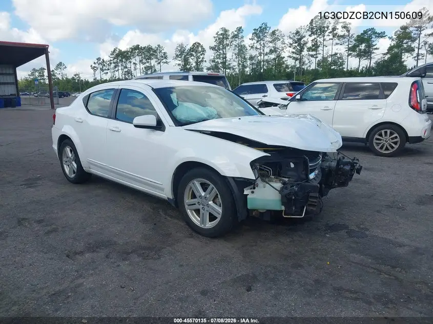 2012 Dodge Avenger Sxt VIN: 1C3CDZCB2CN150609 Lot: 45570135