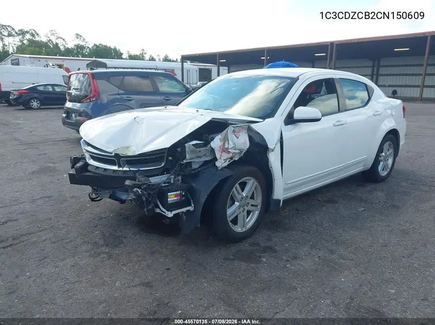 2012 Dodge Avenger Sxt VIN: 1C3CDZCB2CN150609 Lot: 45570135