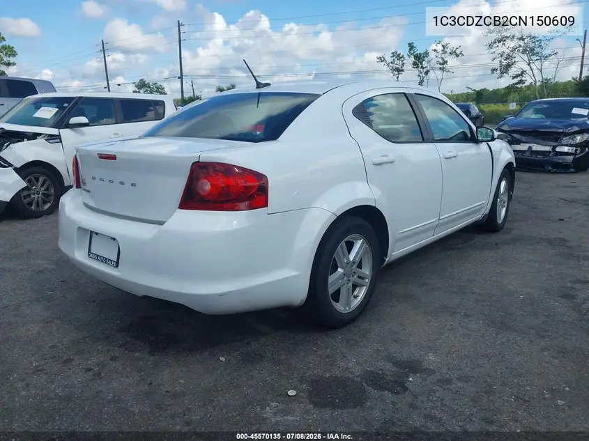 2012 Dodge Avenger Sxt VIN: 1C3CDZCB2CN150609 Lot: 45570135