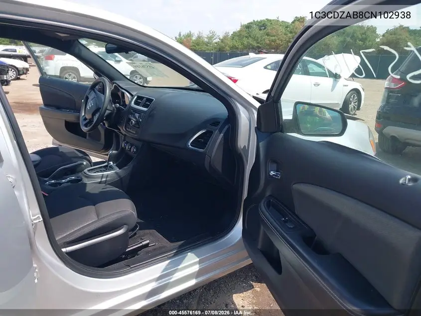2012 Dodge Avenger Se VIN: 1C3CDZAB8CN102938 Lot: 45576169