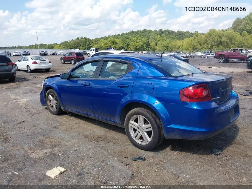 2012 Dodge Avenger Sxt VIN: 1C3CDZCB4CN148666 Lot: 45584511