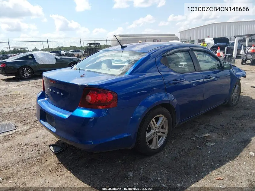 2012 Dodge Avenger Sxt VIN: 1C3CDZCB4CN148666 Lot: 45584511