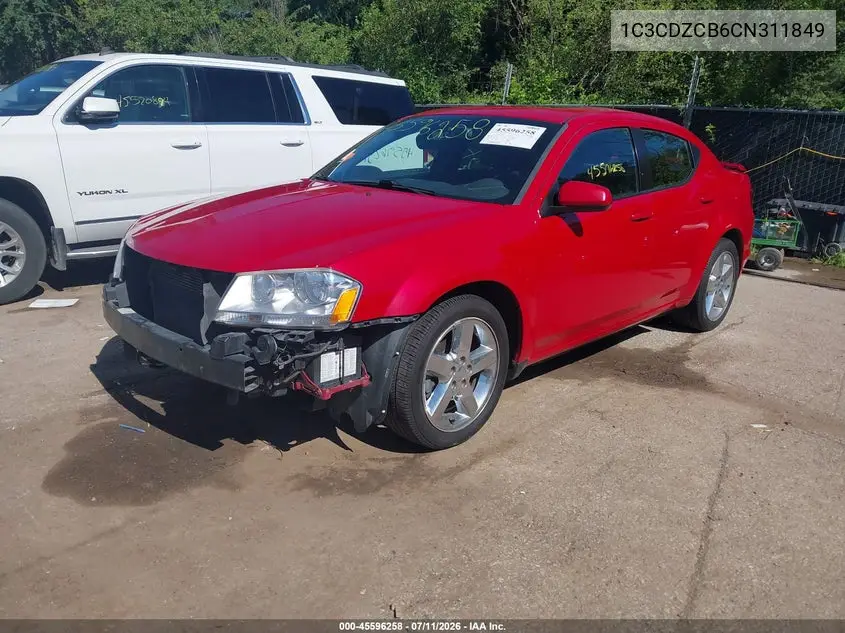 2012 Dodge Avenger Sxt VIN: 1C3CDZCB6CN311849 Lot: 45596258